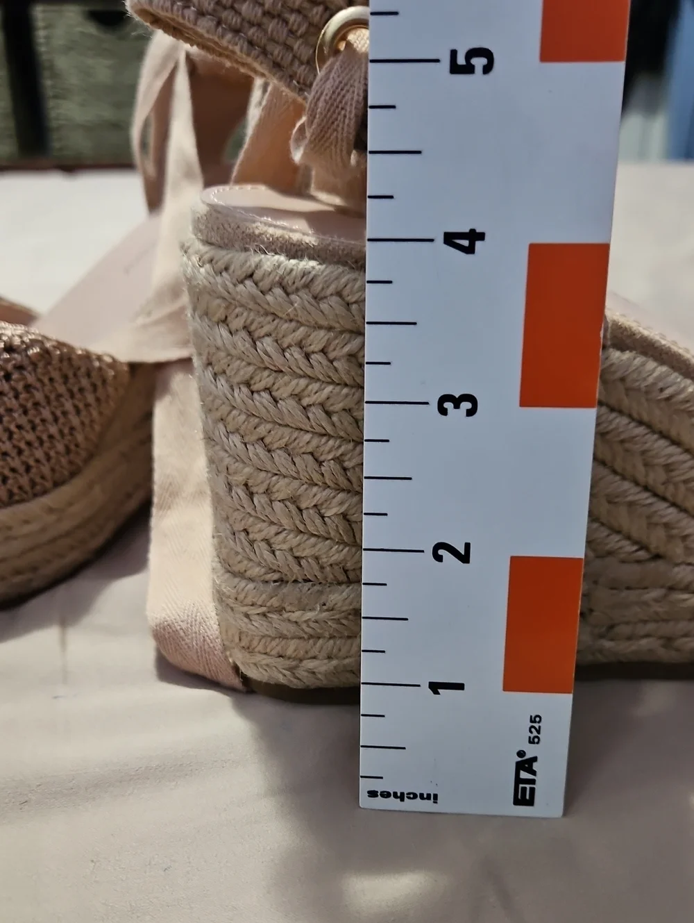 Women's Tan Cream Schuh Velma Espadrille Wedge Sandals with Ankle Wrap Size 7